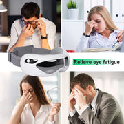 Eye Massager with Heat Visual Lens, Rechargeable Bluetooth Eye Massager Bluetooth Music air Bag Massage and Vibration Massage, Relax Eyes, Reduce Visual Fatigue and Dry Eyes (White)